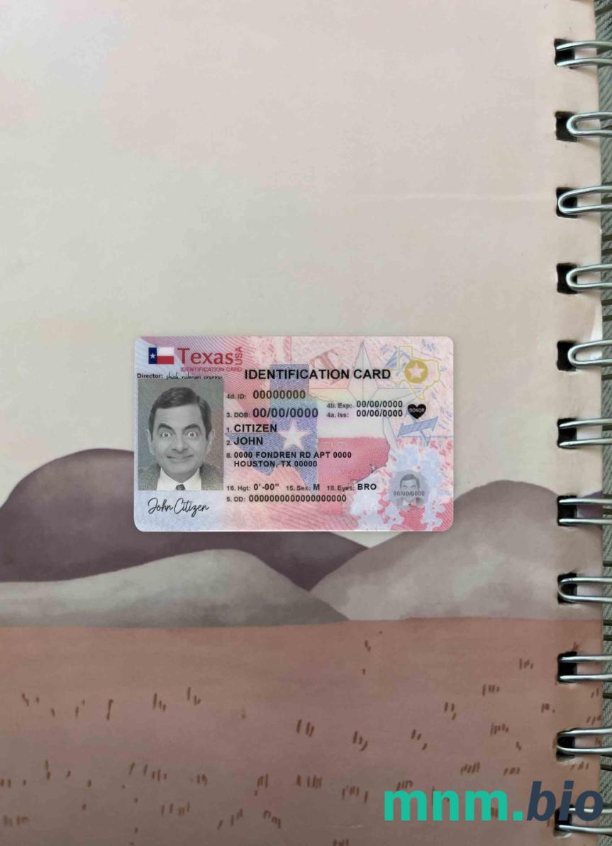USA Teksas Nowy ID fotowygląd skan i fotorealistyczny snapshot, 2 w 1